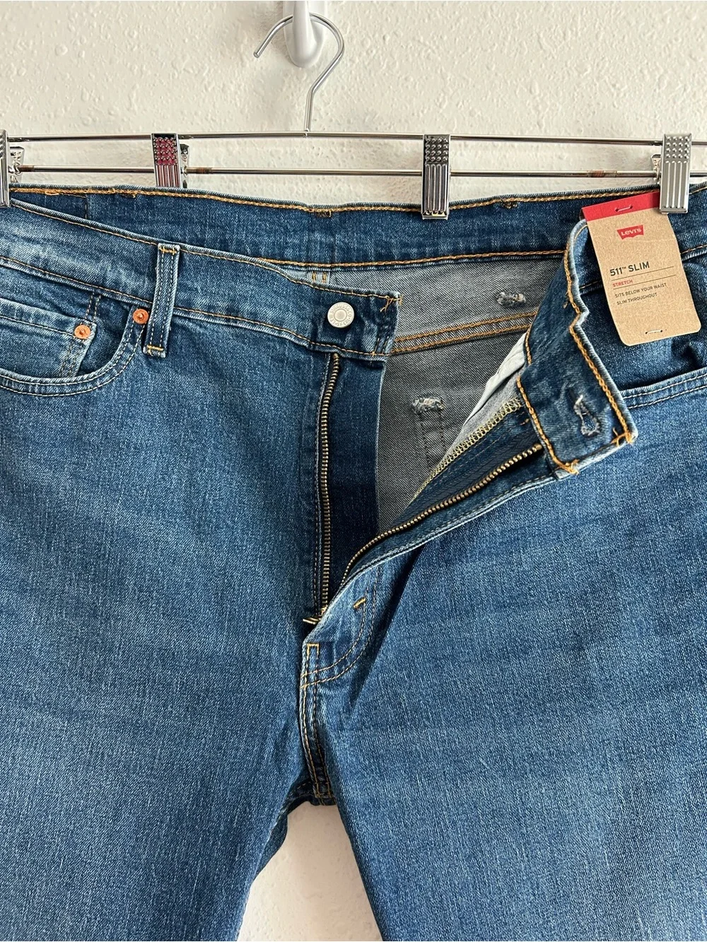 Levi's 511 Slim Jeans Men's Size 40x30 Blue Denim Stretch Classic